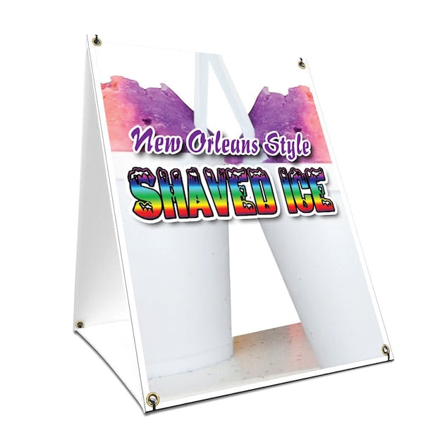 Signmission New Orleans Style Shaved Ice, 24 Inch x 18 Inch A-frame Yard Sign, Plastic Sign SBC-1824-New Orleans Style Shaved Ice - main