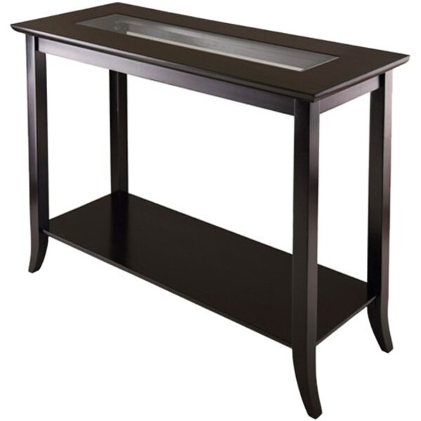 Winsome Trading 92450 Genoa Rectangular Console Table with Glass and shelf 92450 - main