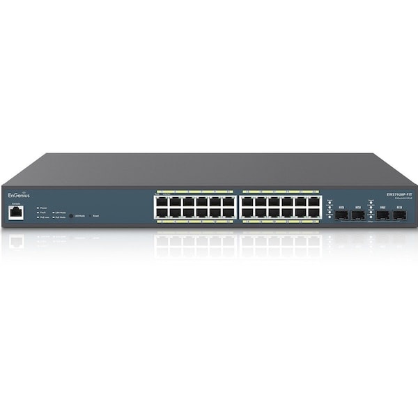 Engenius FIT MANAGED 24-PORT GIGABIT POE+ L2+ SWITCH WITH A 240W POE BUDGET, 4 SFP PORTS. SELECT CLOUD OR EWS7928P-FIT - main