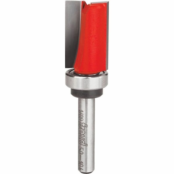 Freud 5/8 in. D X 5/8 in. X 2-5/8 in. L Carbide Top Bearing Flush Trim Router Bit 50-104 - main