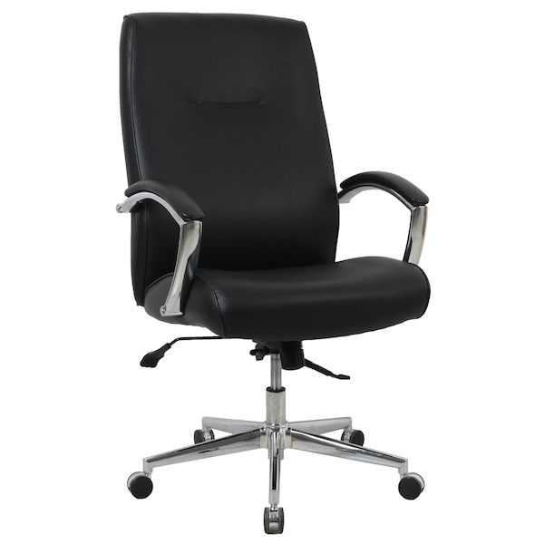 We'Re It Contour, the Big & Tall it Office Chair with Black Bonded Leather, 350 lb Weight Capacity OFD-555-BLK - main