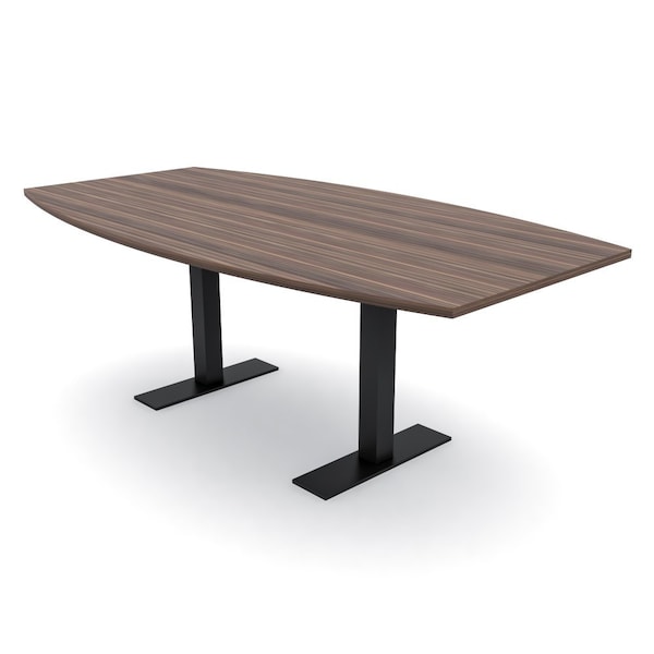 Skutchi Designs 7ft Conference Table With Power Unit | 6 Person Modular Boat Meeting Table | Harmony Series HAR-BOT-48X84-T.BK-H3041-NA - main