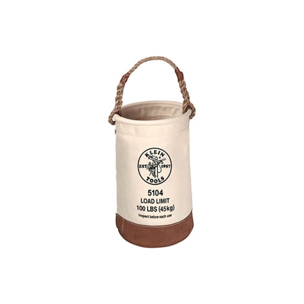 Klein Tools Canvas Bucket with Leather Bottom, 12-Inch 5104 - main