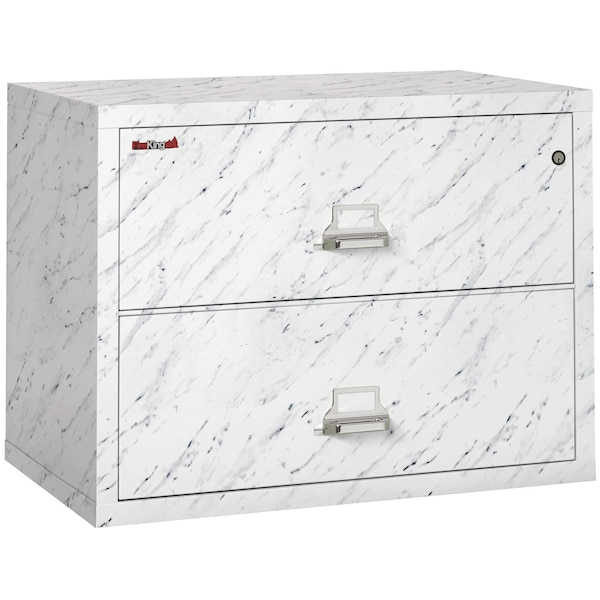 Fireking 2 Drawer, 1 Hr Fire & impact rated, 38" wide lateral Calcutta Marble 2-3822-CMA - main