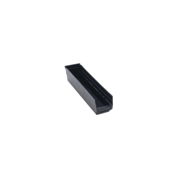 Quantum Storage Systems Shelf Storage Bin, Polypropylene/Polyethylene, Black, 4 in H, 17 7/8 in W, 4 in L QSB103BR - main