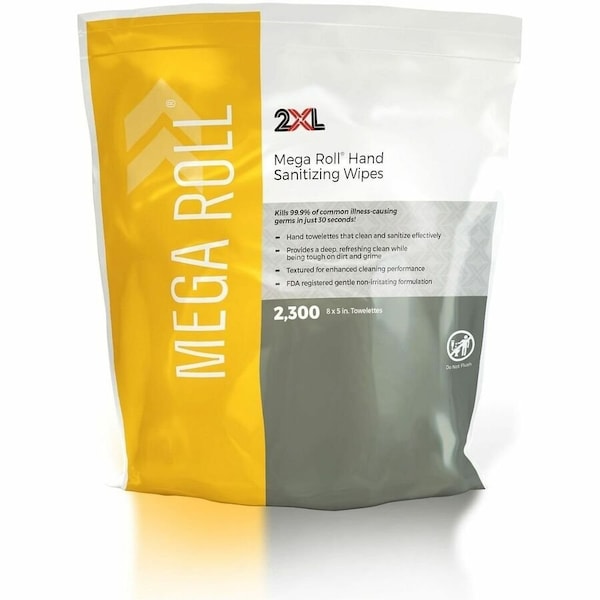2Xl Sanitizing Wipes, FDA Approved, 8"x6, 2300/RL, WE, PK 2 TXL422 - main