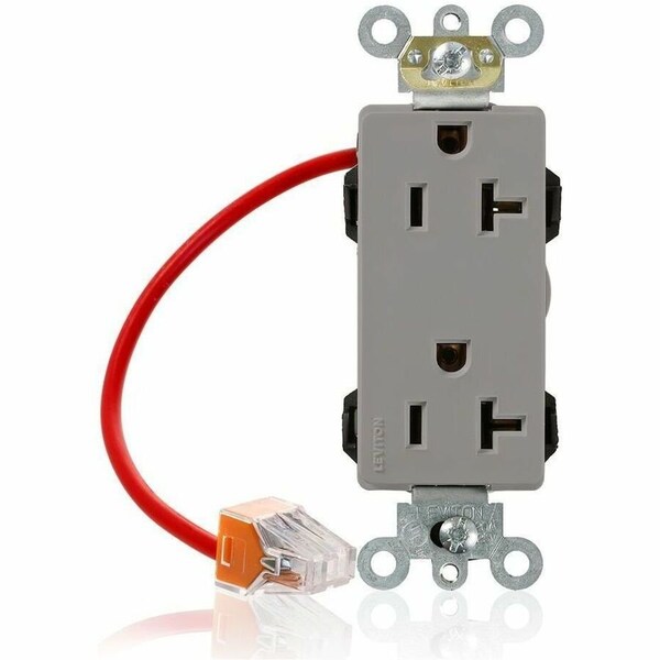 Leviton Straight Blade Receptacle, 5-20R, 20 A, 125V AC, Flush Mount, Self-Grounded M1636-SCG - main