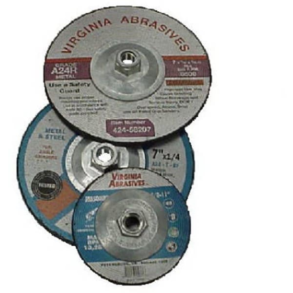 Virginia Abrasives 424-58207 7 x 0.25 x 0.62 in. Depressed Center Metal Grinding Wheel 755903 - main