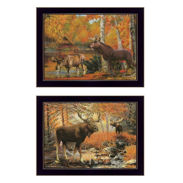 Homeroots Set Of Two Call of the Wild 2 Black Framed Print Wall Art, 2PK 407195 - main