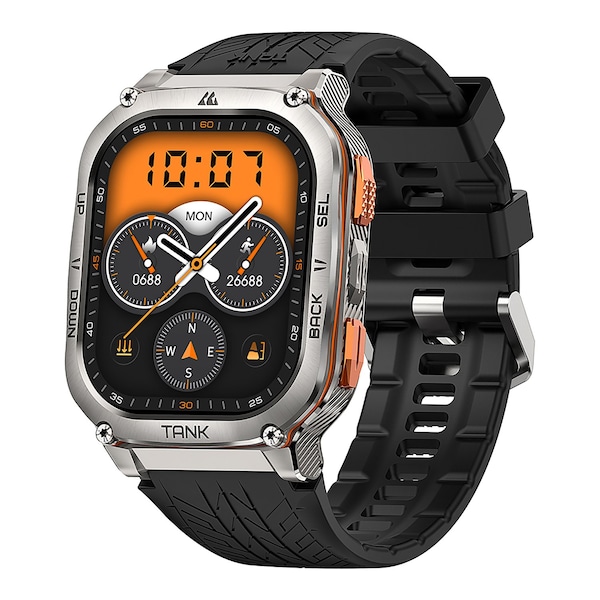 Kospet TANK M3 Ultra 1.96-In.-AMOLED GPS Smartwatch with Silicone Band Silver P-MU001-S - main