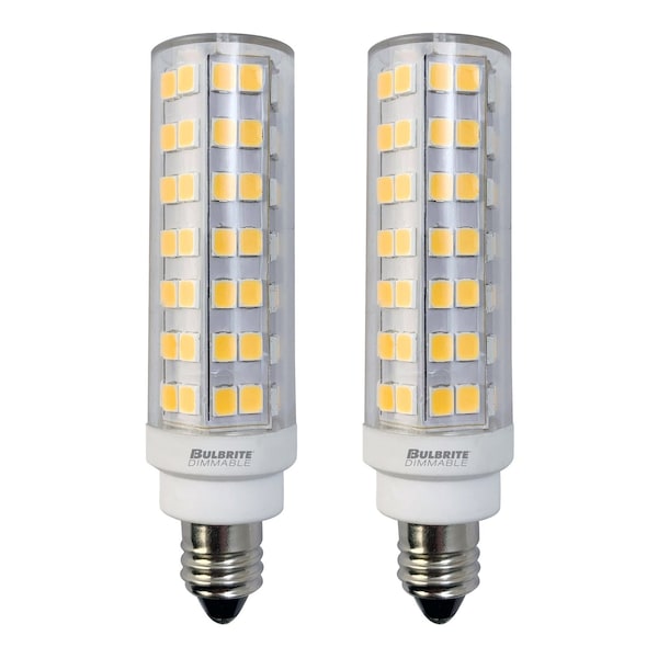 Bulbrite 60-Watt Equivalent Dimmable Clear Mini T6 Candelabra E11 LED Mini Light Bulb, 2700K, 2PK 862640 - main