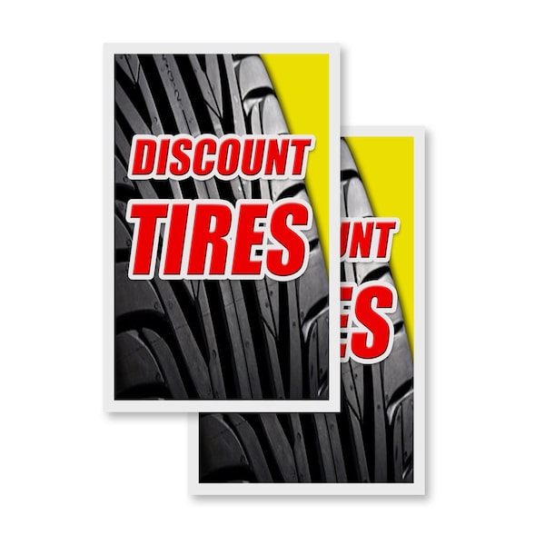 Signmission Discount Tires, Vinyl Decals Only 24 Inch x 36 Inch, Vinyl Decal, 2PK DSB-2436-2PACK-Discount Tires - main