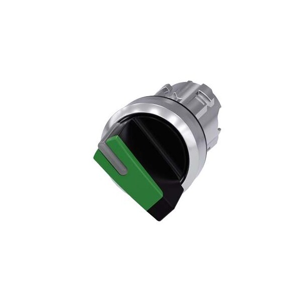 Siemens Selector switch, illuminable, 22 mm, round, metal, shiny, green 3SU1052-2BC40-0AA0 - main