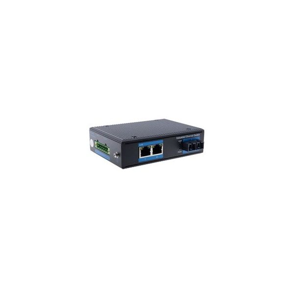 Cable Wholesale 1 Gigabit Fiber Media Converter, Industrial, SC Singlemode Duplex 1310nm, 2 RJ45, 20km 71F1-412SC - main