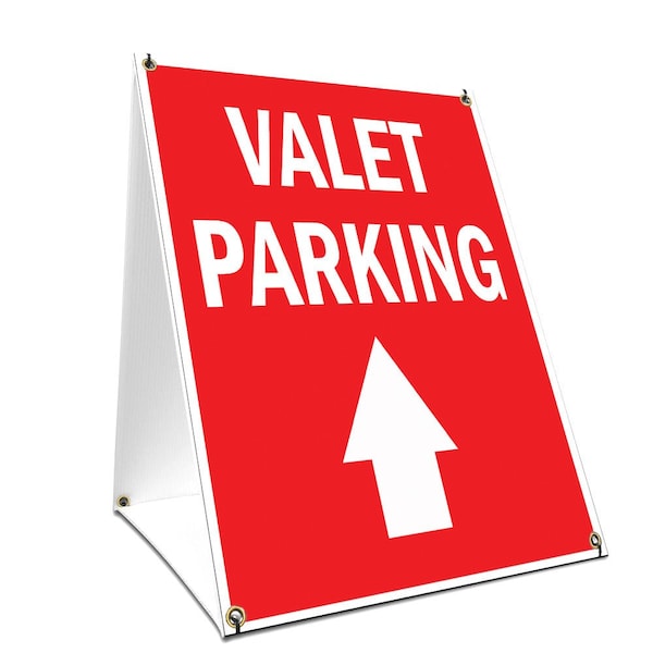 Signmission Valet Parking With Up Arrow, 36 Inch x 24 Inch A-frame Yard Sign, Plastic Sign SBC-2436-Valet Parking With Up Arrow - main