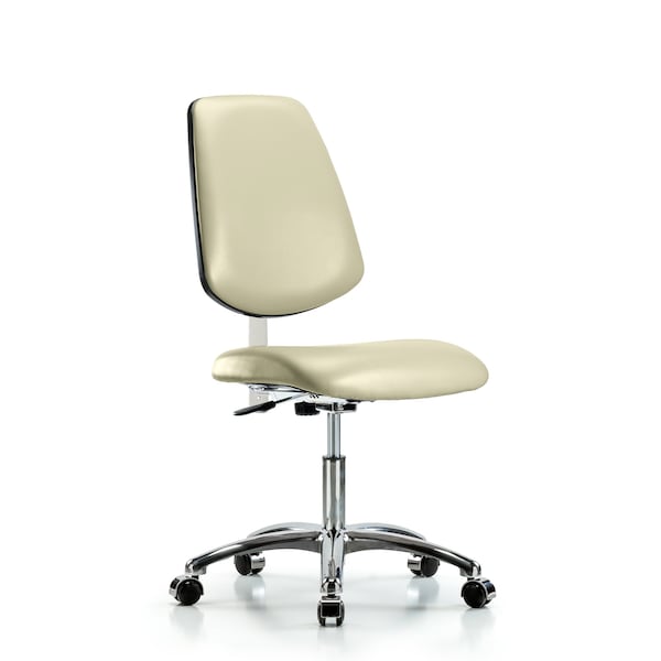 Blue Ridge Ergonomics Clean Room Chair Vin Desk Chair, Med, Bk, Cast, Wht, CL100, No Arms, 18" to 23" Height, Vinyl BR-NCR-VDHCH-MB-CR-T0-A0-CC-8501 - main