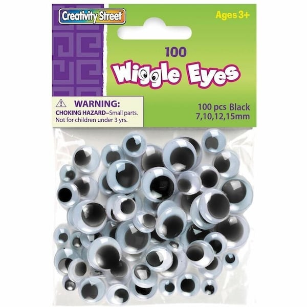 Creativity Street Wiggle Eyes, Black, Assorted Sizes, PK600 PAC3446-02 - main