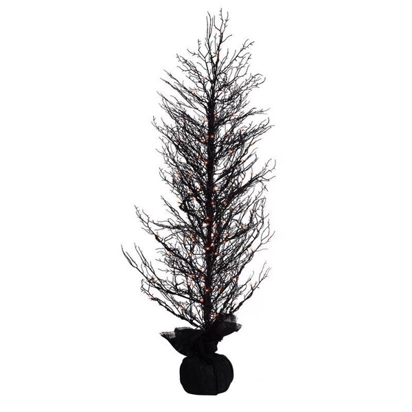 Celebrations Halloween Orange/Purple 100 ct 5 ft. LED Prelit Twiggy Halloween Tree Halloween Decor 16-07004A - main