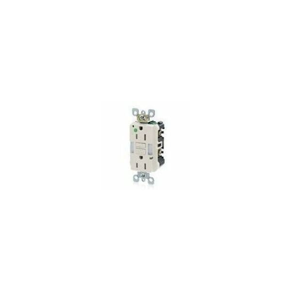 Leviton GFCI Receptacle, 15A, 125VAC, 5-15R, Almond GFNL1-HGT - main