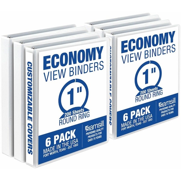 Samsill Economy View Binder 1in Wht I08537 - main