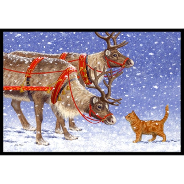 Carolines Treasures ASA2174JMAT Reindeer & Cat Indoor or Outdoor Mat, 24 x 36 ASA2174JMAT - main