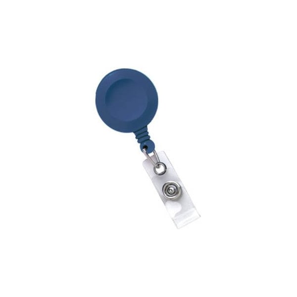 Brady BADGE REEL, SWIVEL BACK, PLASTIC, BLUE, 1 1/4in, CLEAR VINYL STRAP 2120-7602 - main