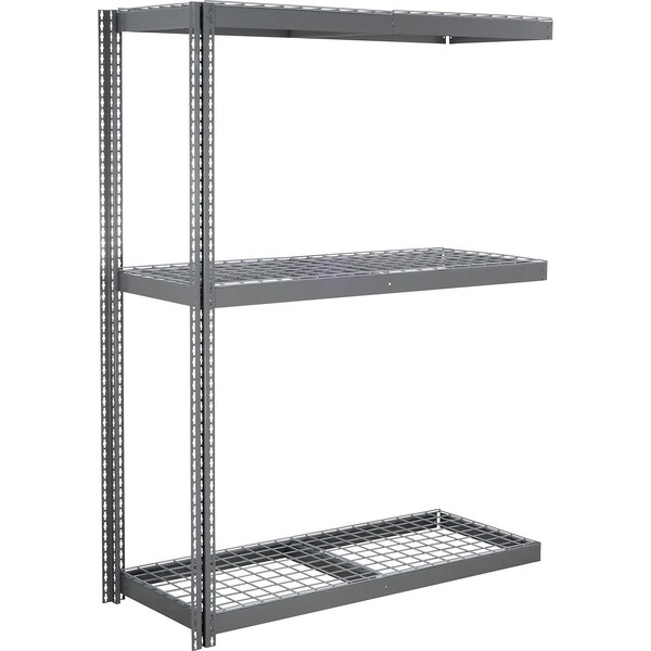 Global Industrial 3 Shelf, Heavy Duty Boltless Shelving Add On, 72"W x 48"D x 84"H, Wire Deck 785638GY - main