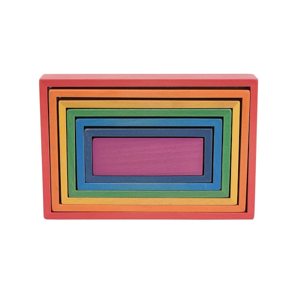 Tickit Wooden Rainbow Architect Rectangles, Set of 7 73414 - main