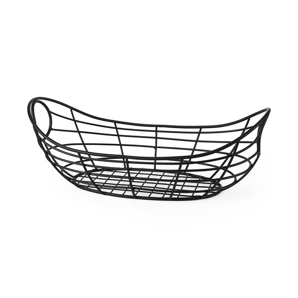 Homeroots 22" Black Metal Basket 392150 - main