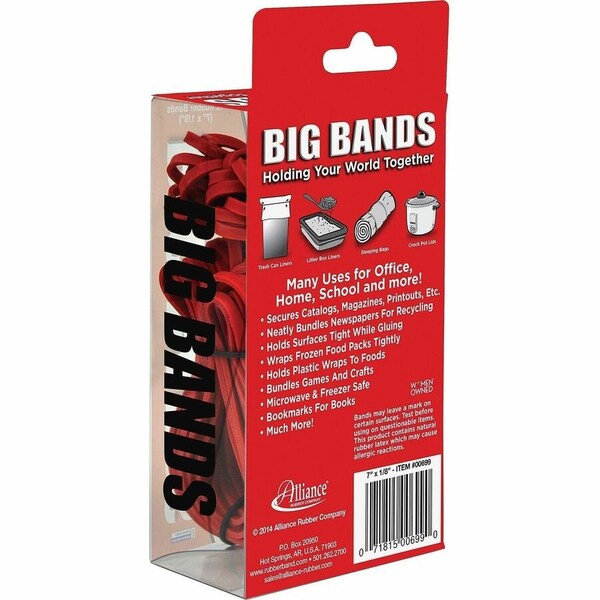 Alliance Rubber Big Rubber Bands, 117B, 7-1/2"x1/8", 48/PK, Red PK ALL00699 - main