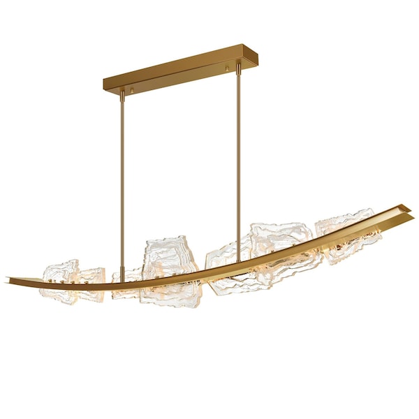 Cwi Lighting Arcus Integrated LED 70in Brass Chandelier with Handcrafted Glass 1711P70-7-624 - main