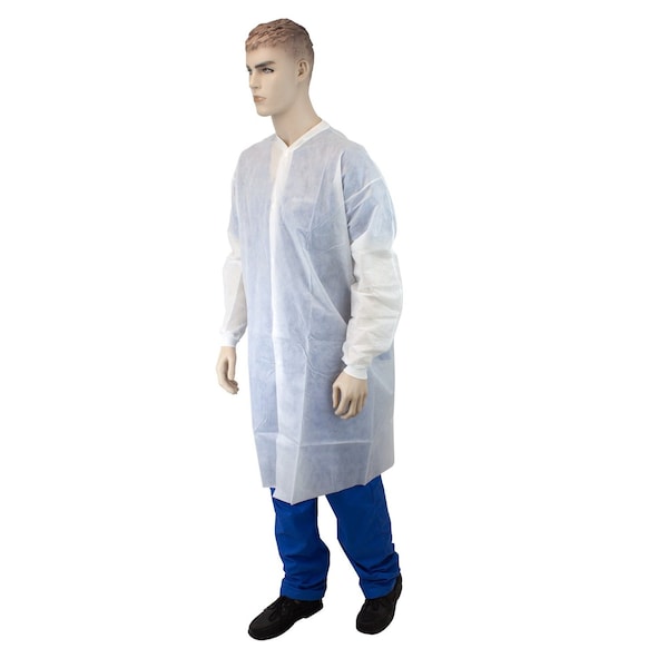Dynarex Disposable Lab Coat w/out Pockets, X-Large, White, 30PK 1986 - main