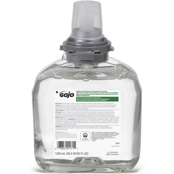 Gojo reg TFX Dispenser Green Certified Foam Hand Cleaner, Green GOJ566502 - main