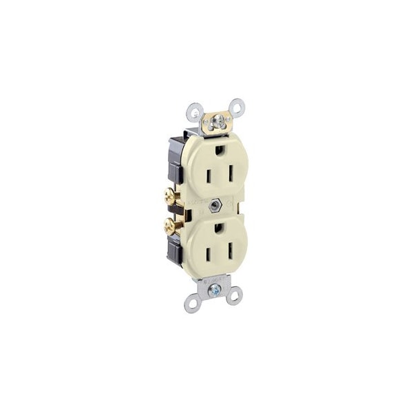 Leviton Receptacle Outlet, 15A, Light Almond, 125V CR15-T - main