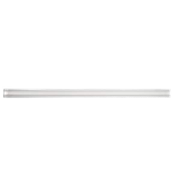 Apollo Tile White 0.6 in x 12 in Glass Glossy Pencil Liner Tile Trim 0.5 sqft/case, 10PK T88066-15A - main