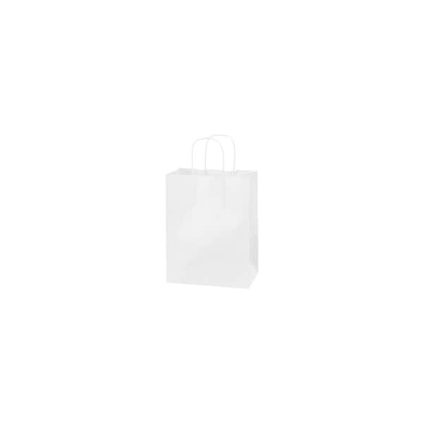 Bubblefast 250-8 x 4 1/2 x 10 1/4'' White Paper Shopping Bags, 250PK BFBGS103W - main