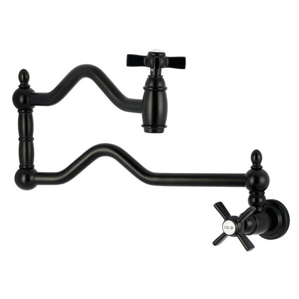 Kingston Brass Wall Mount Pot Filler Faucet, Matte Black KS2100ZX - main