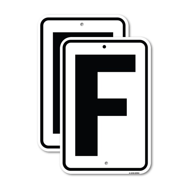 Signmission Sign with Letter F, 18'' X 24'' 2 Signs, Heavy Gauge Aluminum, 2PK A-1824-2PACK-22954 - main