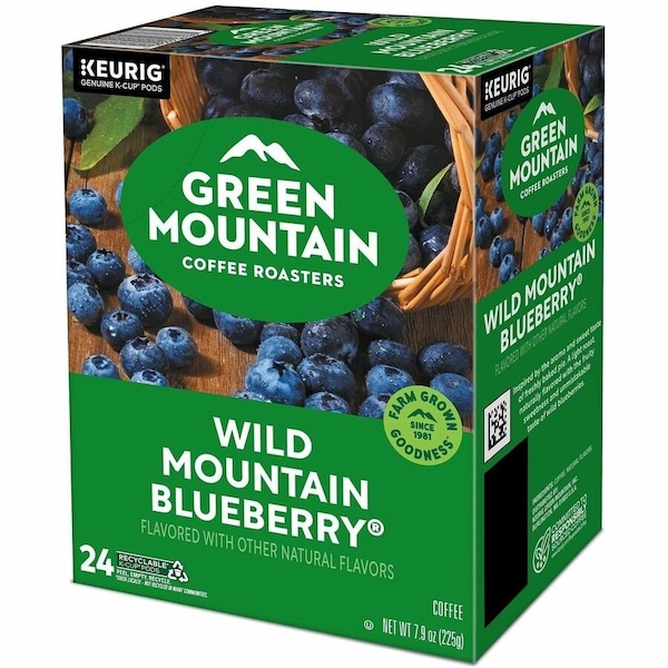 Green Mountain Coffee Coffee, Wild Mountain Blueberry, Pod, Caffeinated, Ground, 7.92 oz, 24 PK 6783 - main