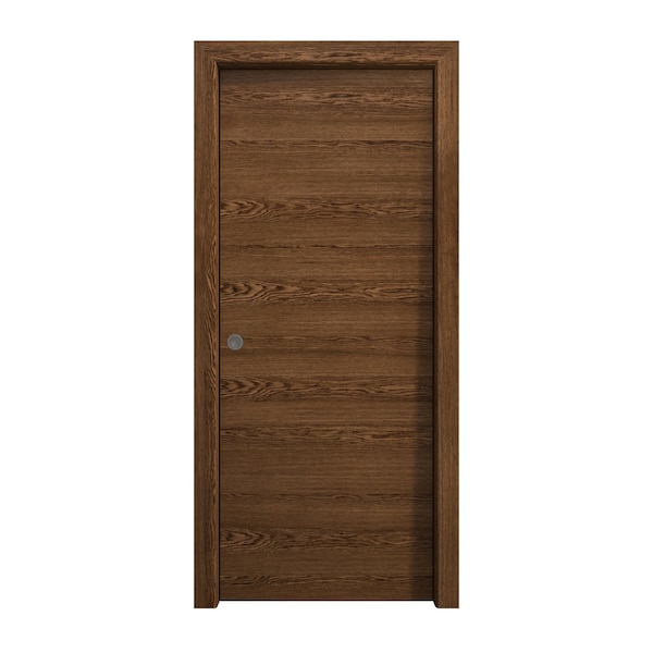 Sartodoors Sliding Pocket Door 36 x 80 inches, Ego 5000 Cognac Oak Veneer, Kit Rail Hardware, Solid Wood Int EGO5000PD-DKO-36 - main