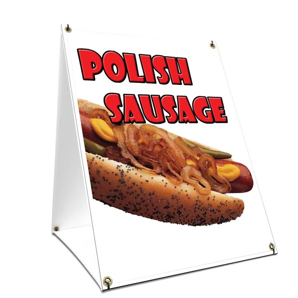 Signmission Polish Sausage, 36 Inch x 24 Inch A-frame Yard Sign, Plastic Sign SBC-2436-Polish Sausage - main