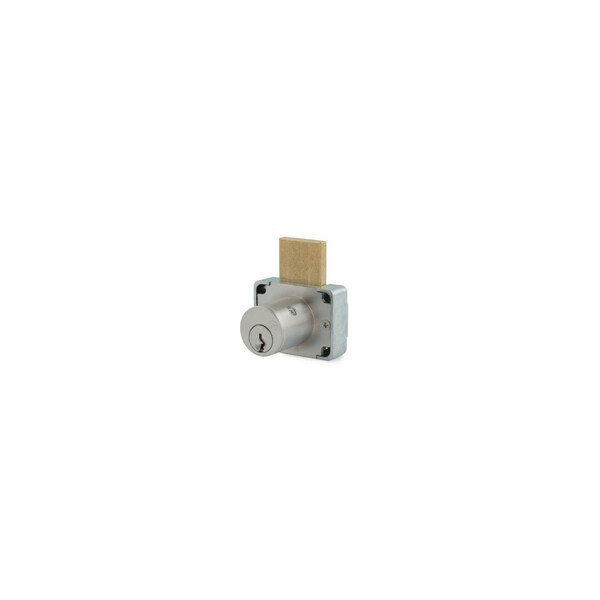 Olympus Lock Square Back Drawer Lock, Pin Tumbler, National Keyway, 1 3/8in, Keyed Alike 915, Satin Chrome Finish 200DW 26D 1 3/8 KA915 - main
