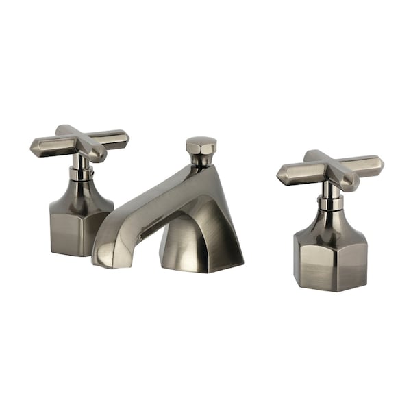 Kingston Brass Widespread Bathroom Faucet with Brass Pop-Up, Black Stainless KZ446CHXBSS - main