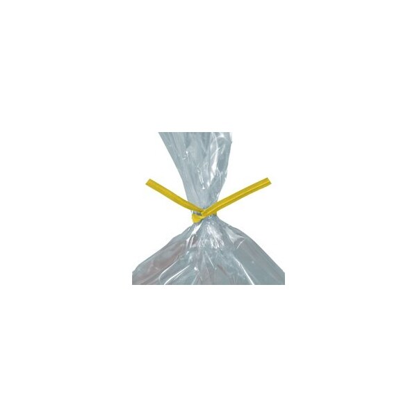 Bubblefast 2000-6 x 5/32'' Yellow Paper Twist Ties, 2000PK BFPBT6Y - main