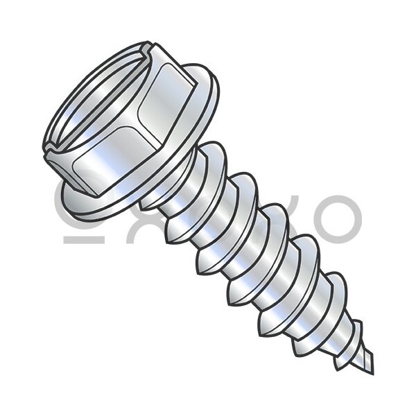 Oxoxo 5/16-9X3 Slotted Indented Hexwasher 7/16 A/F Self Tap Screw Type A Full Thread Zinc Bake, 200PK 489599 - main