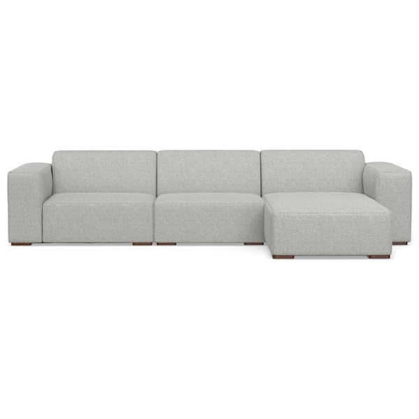 Homeroots 122" Gray Fabric Modular Sofa With Brown Legs 641009 - main
