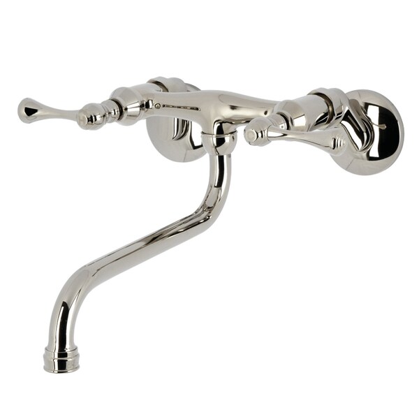 Kingston Brass Double-Handle Wall Mount Bathroom Faucet, Polished Nickel KS315PN - main