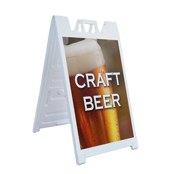 Signmission Craft Beer, A-Frame & 2 Decals Installed, Heavy-Duty Plastic Frame SBHD-D-2436-Craft Beer - main