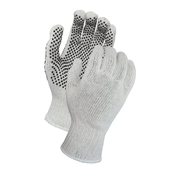 Prime Safety One Sided Black PVC Dots Medium Weight String Knit Gloves, Men's Size, PR SK6716P/Men's - main