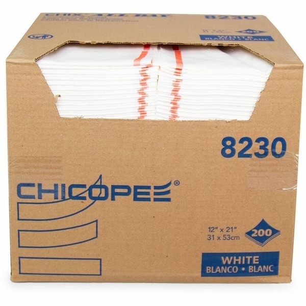 Chix Foodservice Towels, 1-Ply, 12.25 x 21, White/Red Stripe, PK200 8230 - main